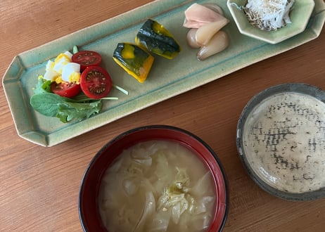 渡辺信史 山わさび釉フレーム長皿