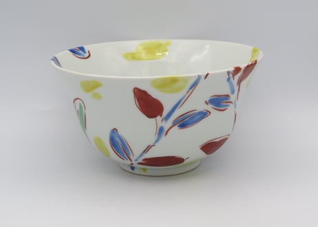 古川桜　色絵磁器ボタニカル麺鉢E