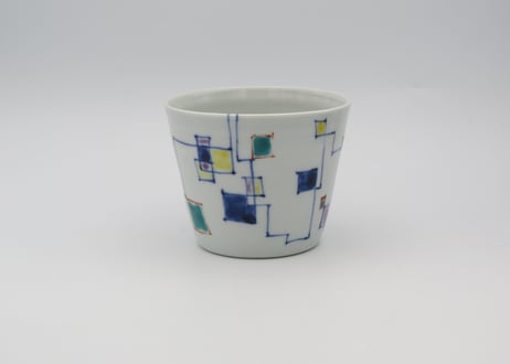 松尾貞一郎　色絵磁器線描きマグ11