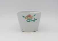 清水なお子　色絵磁器蕎麦ちょく 草花紋