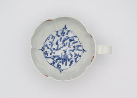 松尾貞一郎　色絵磁器五彩輪花花鳥のマグT-29