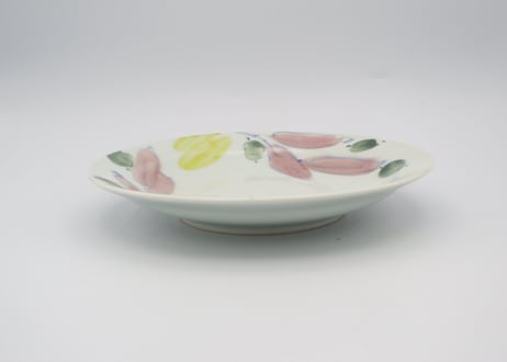 古川桜　色絵磁器オリーブ6寸皿