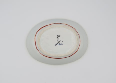 古川章蔵　色絵磁器楕円鳥小皿