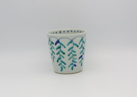 高橋宏彰　色絵磁器しだれ草マグ