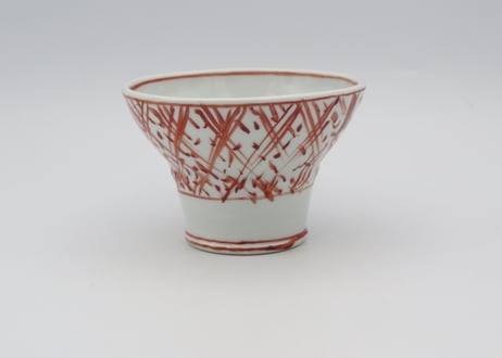 松尾貞一郎　色絵磁器赤絵背高マグN1