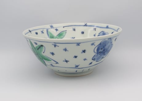 古川章蔵　色絵磁器花の大鉢
