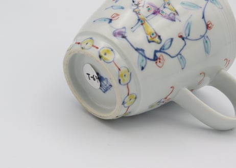 松尾貞一郎　色絵磁器花鳥マグ69