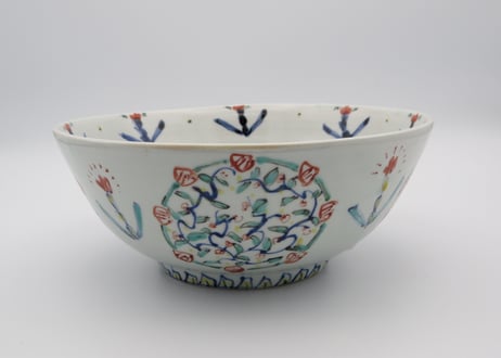 松尾貞一郎　色絵磁器五彩の中鉢