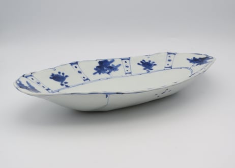 松尾貞一郎　染付磁器芙蓉紋楕円鉢4