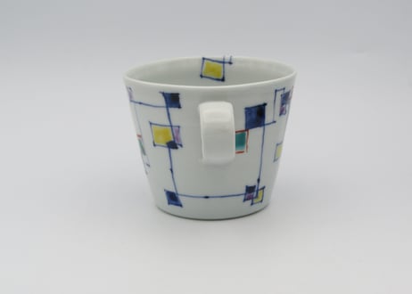 松尾貞一郎　色絵磁器線描きマグ11