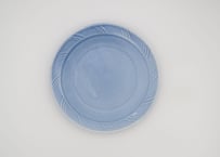 東まり子　磁器アクア釉縁あり6寸皿