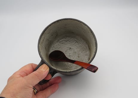 渡辺信史　陶器花紋大きなスープマグ