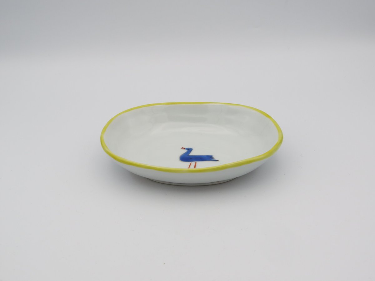 古川章蔵 色絵磁器楕円鳥小皿 | 工藝舎 オンラインショップ