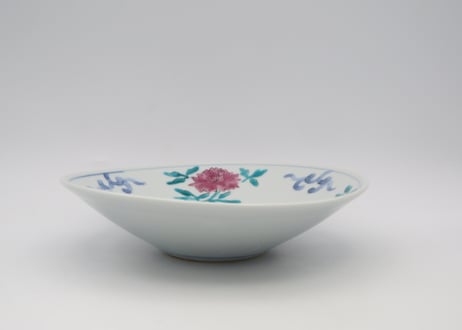清水なお子　色絵磁器牡丹唐草6寸鉢