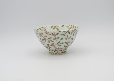 古川桜　色絵磁器木の芽飯碗