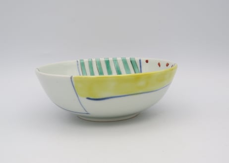 色絵点線面浅鉢G7