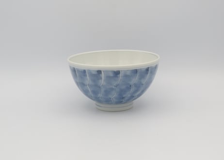 小長谷節子　染付磁器波紋飯碗