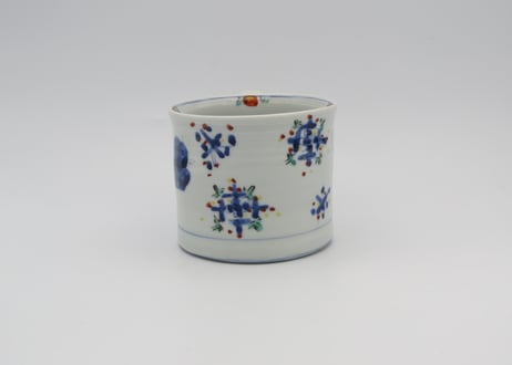 松尾貞一郎　色絵磁器花蝶マグ