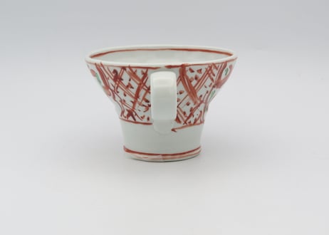 松尾貞一郎　色絵磁器赤絵背高マグN1