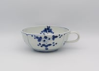 松尾貞一郎　染付け磁器花紋スープカップT-66