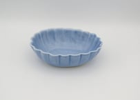 東まり子　磁器アクア釉楕円輪花小鉢