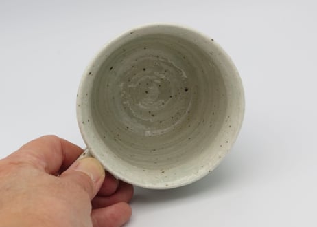 松尾三希子　色絵半磁器紫緑大振りマグH