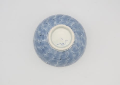 小長谷節子　染付磁器波紋飯碗