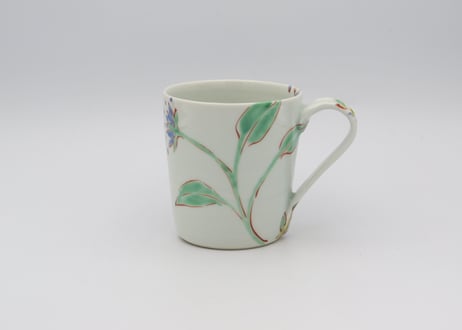 古川桜　色絵磁器赤絵ゼンマイマグ