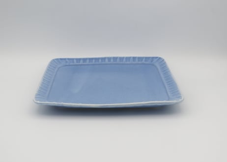 東まり子　磁器アクア釉四方皿