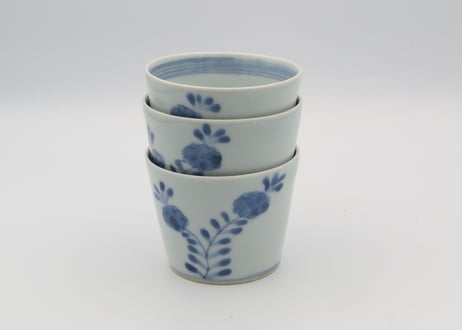 清水なお子　染め付け磁器の蕎麦猪口