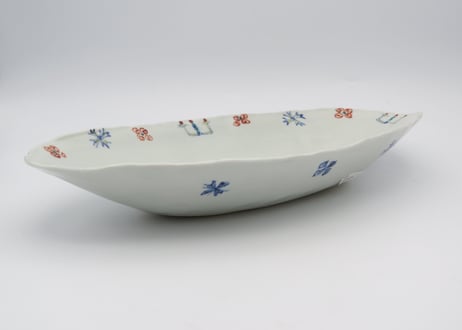 松尾貞一郎　磁器呉須赤絵楕円皿8