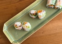 渡辺信史 山わさび釉フレーム長皿