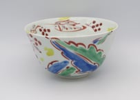 古川桜　色絵磁器ボタニカル麺鉢D
