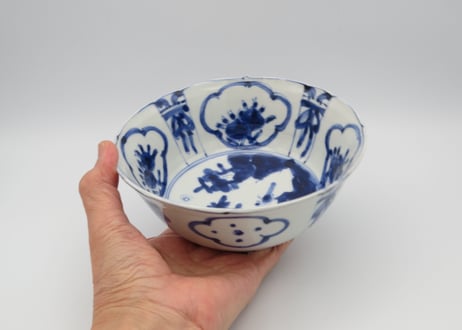 松尾貞一郎　染付磁器芙蓉手中鉢