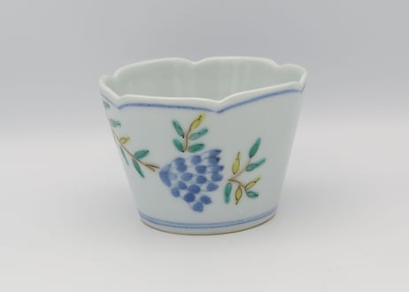 清水なお子　色絵磁器花唐草フリーカップ