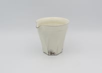 高橋春夫　粉引六角の片口