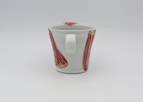 松尾貞一郎　色絵磁器赤絵マグN14