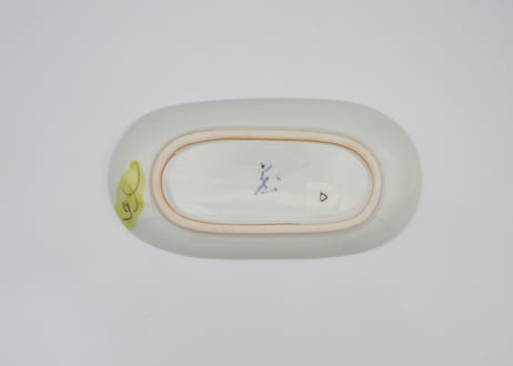 古川章蔵　色絵磁器クレマチス小判中皿D