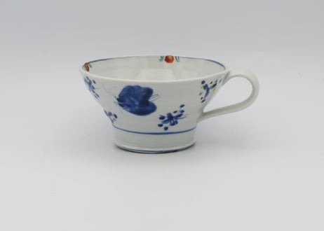 松尾貞一郎　色絵磁器蝶のマグN3