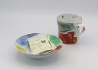 古川桜　色絵磁器４色くぼみ小鉢