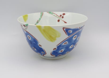 古川桜　色絵磁器ボタニカル麺鉢B