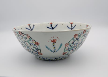 松尾貞一郎　色絵磁器五彩の中鉢