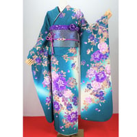 アウトレット】展示品148万 手ざし京紅型染 宮崎紅型 振袖 作家物 F12
