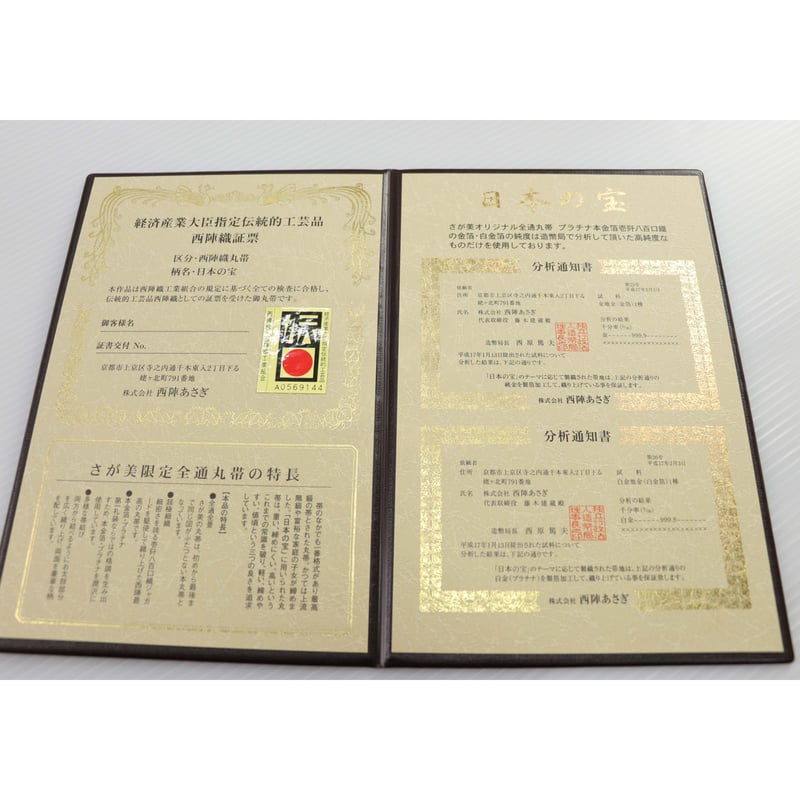 O54】さが美日本の宝の袋帯 全通 使用あり 正絹 | kimonoSTORE