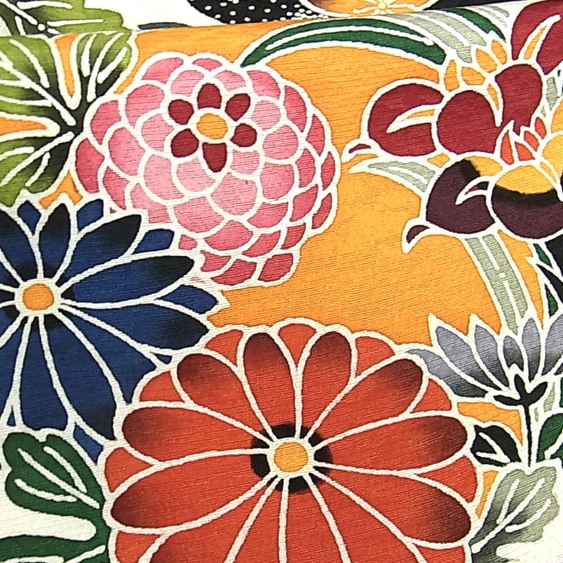 手ざし京紅型染・宮崎紅型 宮崎良次 振袖 光琳粋鴛鴦花蝶文 暈し染m-s8818