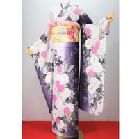 アウトレット】展示品148万 手ざし京紅型染 宮崎紅型 振袖 作家物 F12