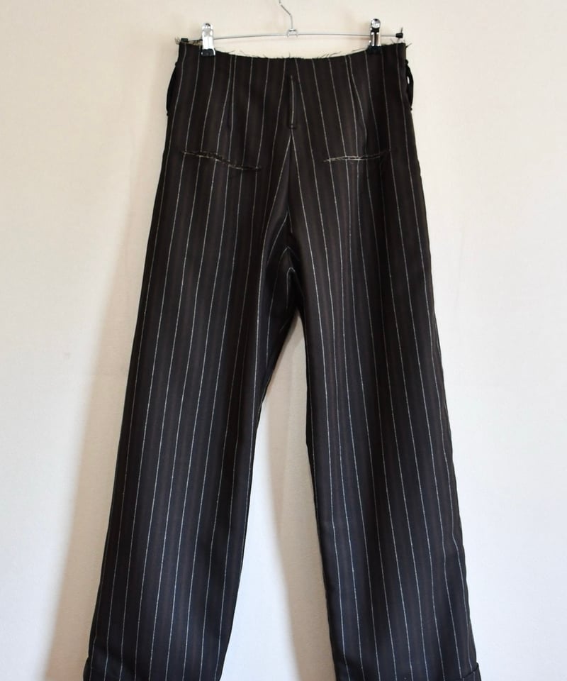 Deadstock suit fabric cut off slacks | HYUGA O