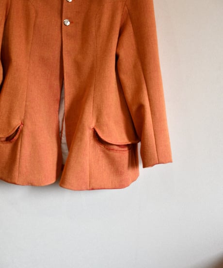 Yellow × pink canvas cut off jacket