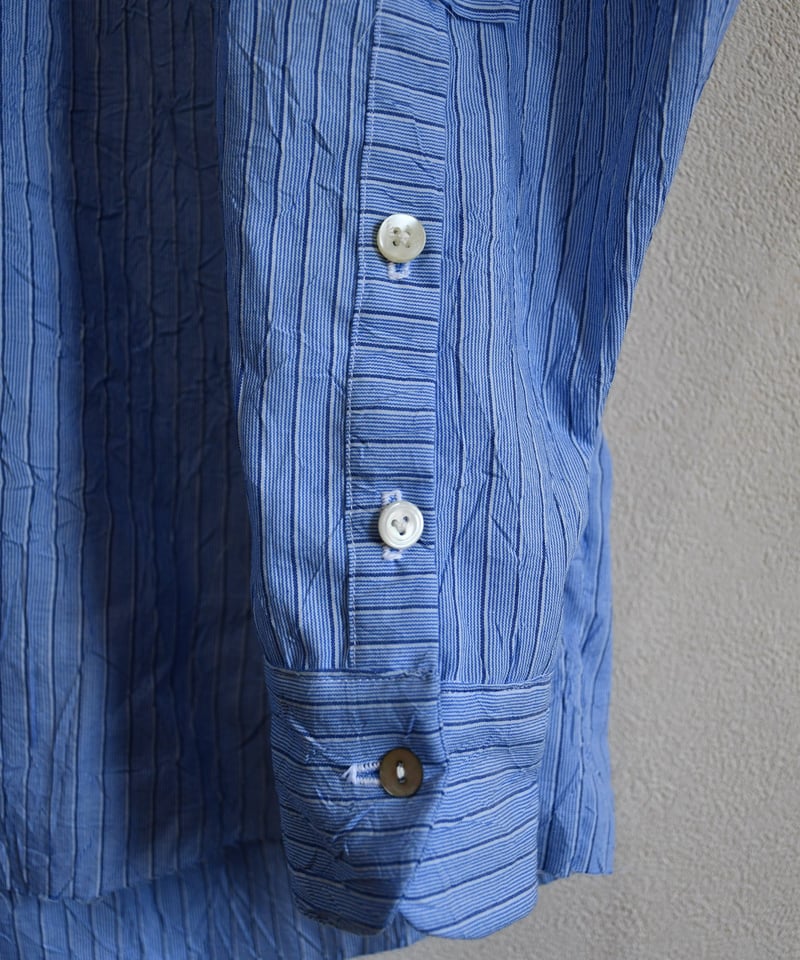 Wrinkled Blue Stripe Shirt | HYUGA ONLINESHOP Wrinkled Blue Stripe Shirt | HYUGA ONLINESHOP