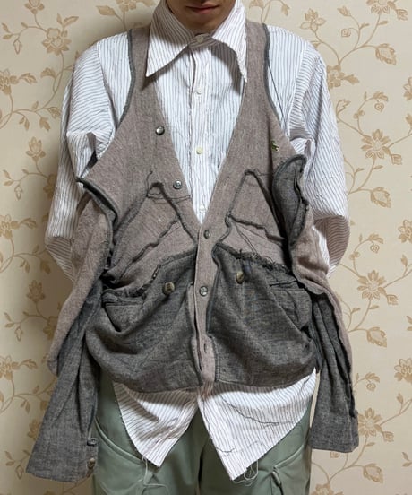 Remake Cut Shoulder Cardigan Jacket